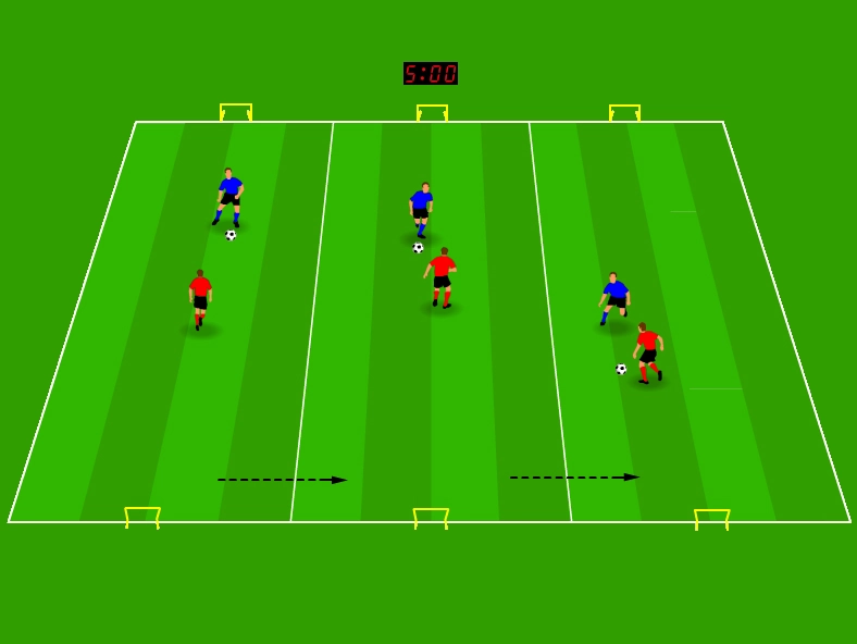 Ejercicio de regate de fútbol 1 contra 1: diviértete con amigos